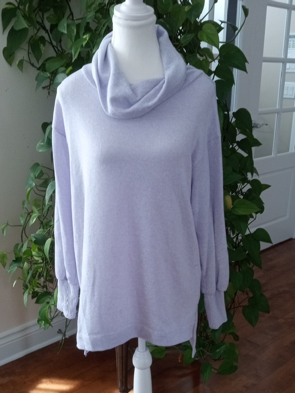 Suzy Shier Light Lavender Cowl Neck Sweater